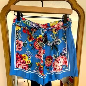 Extra small floral shorts with a front tie from Anthropology.